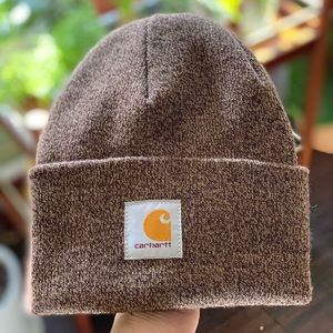 Carhartt Brown Combo Knit Hat Beanie Logo One Size